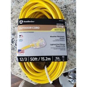 New Outdoor Extension Cord, 50 Ft, 12 gauge 3 prong, Heavy Duty, SJTW Cord